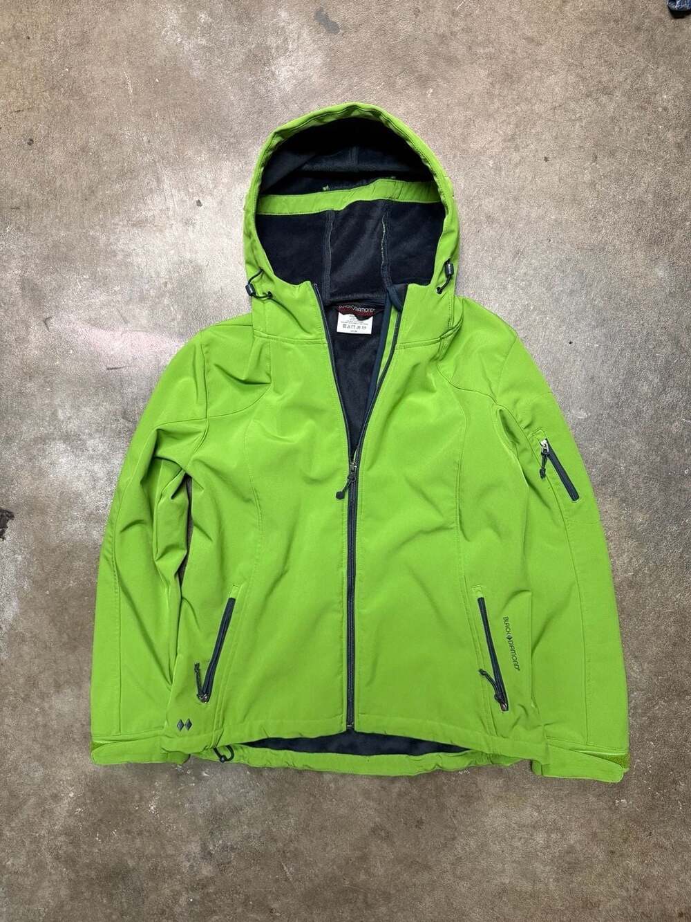 Black Diamond Women's Softshell Hooded Jacket Lime Green Size M